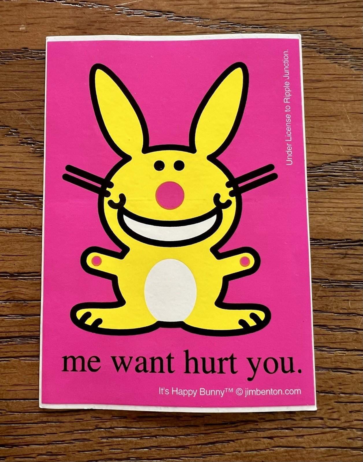 Happy Bunny Me Want Hurt You Sticker