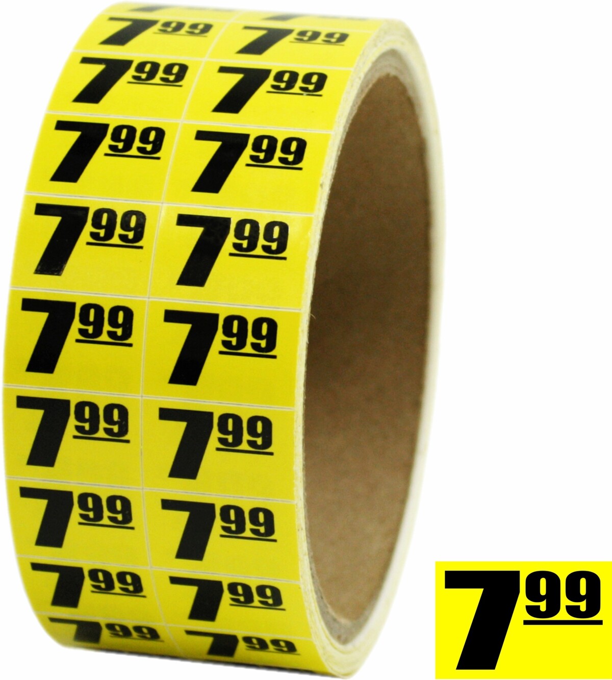 7.99 $8 Sale Discount Price Labels Stickers DAY-GLO YELLOW .75″x.5″ Store Use