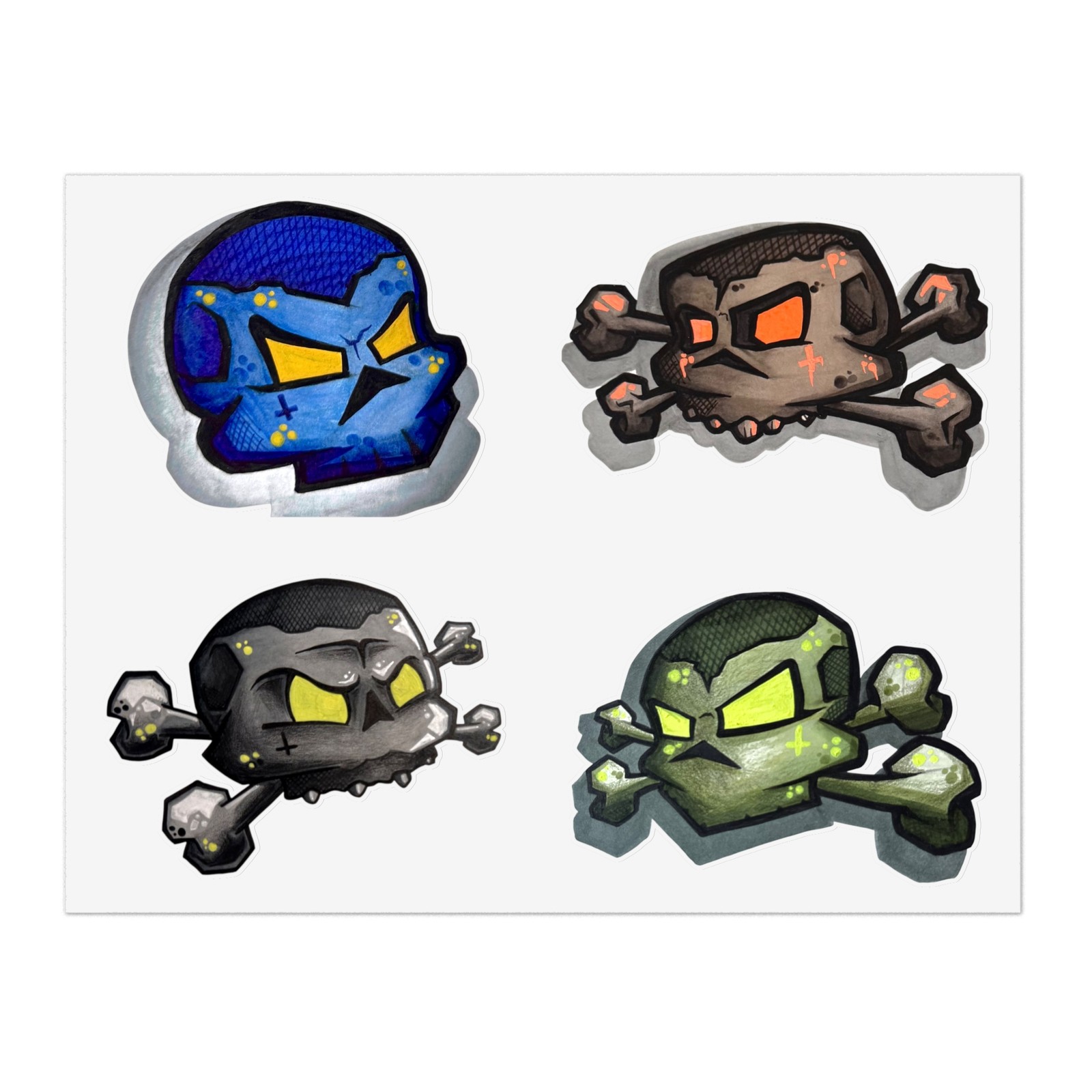 The Skull Collection – Original Art Sticker Sheet