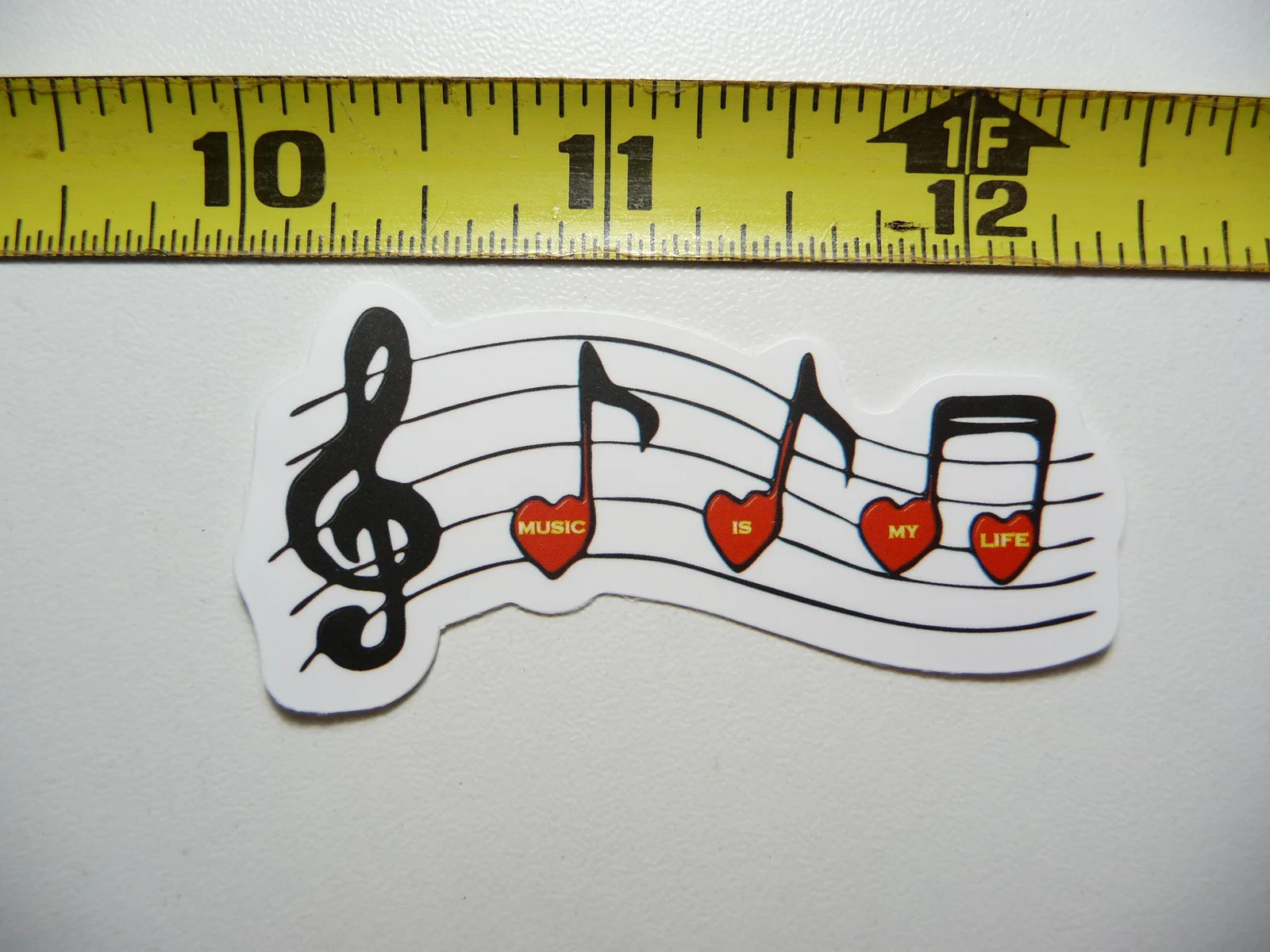 STAFF PAPER NOTES MUSIC IS MY LIFE SMALL STICKER DECAL BAND SONGS MUSICIAN