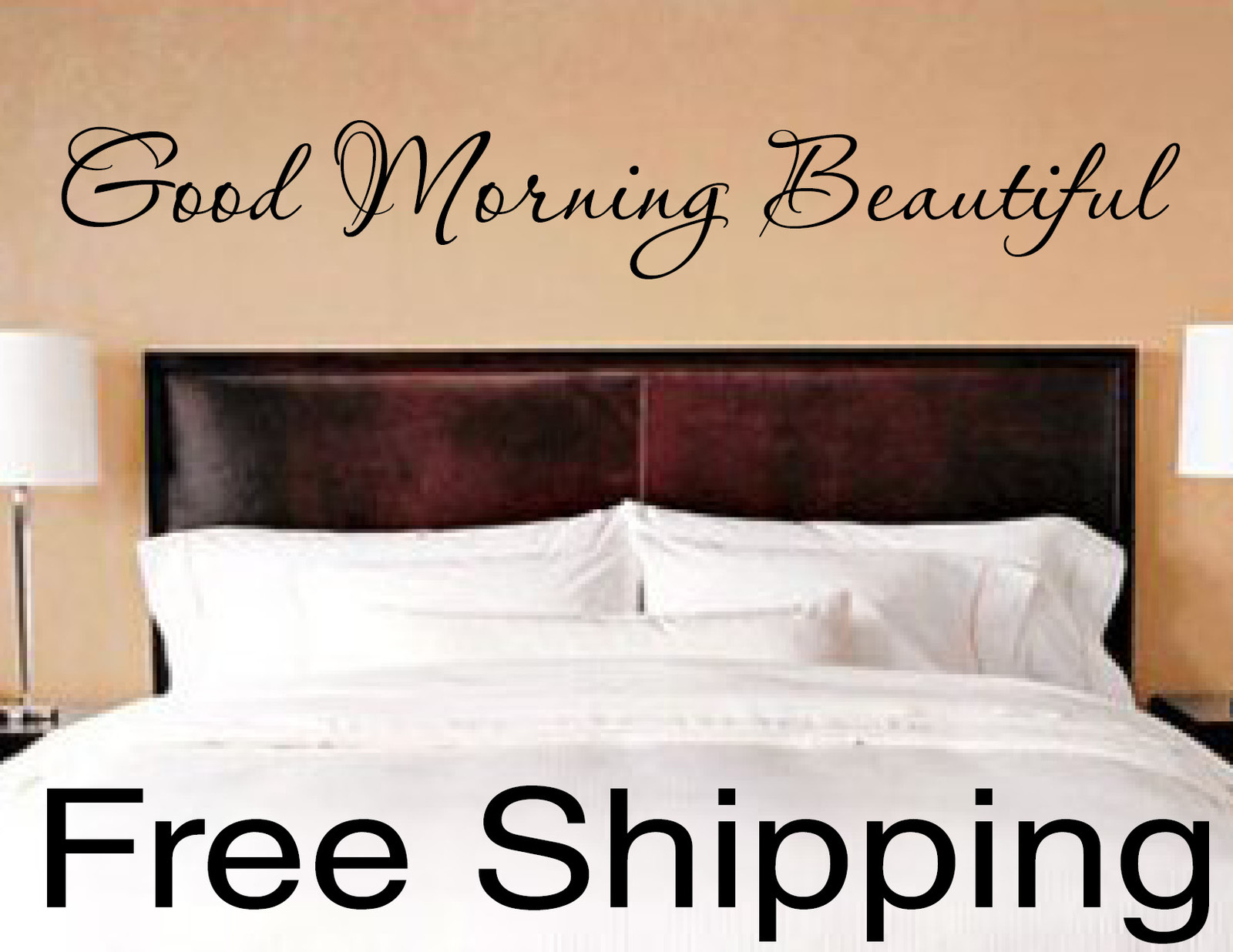 GOOD MORNING BEAUTIFUL – vinyl wall decal sticker romantic quote love FREE SHIP!