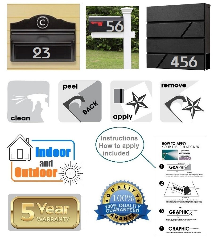 SET OF 31, 2″ HIGH SELF ADHESIVE VINYL MAILBOX NUMBERS, DOOR,LOCKERS – Bauhaus