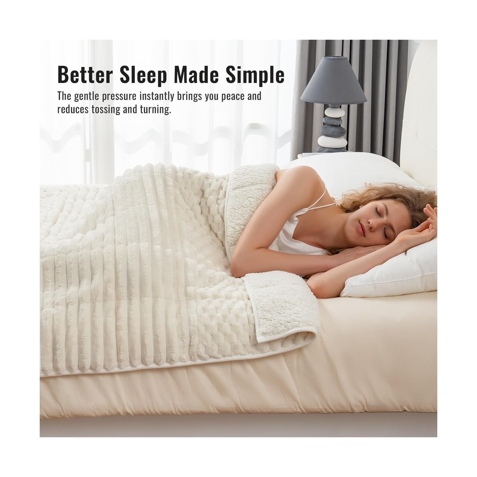 Uttermara Fleece Weighted Blanket for Adults Queen Size 15lbs, … USA FAST SHIP