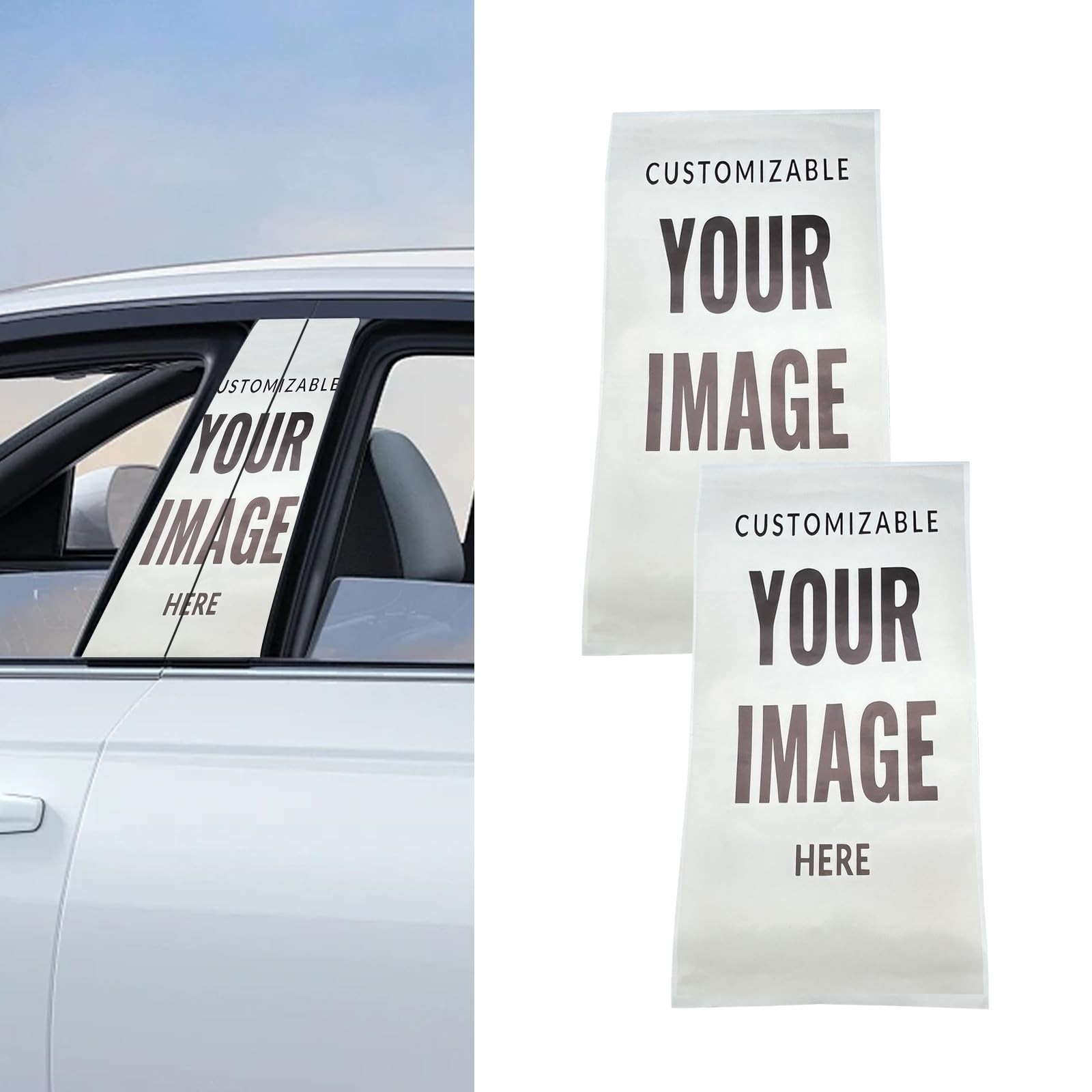 2 PCS Custom Vinyl B-Pillar Stickers, Personalized Vinyl B-Pillar Window Scra…