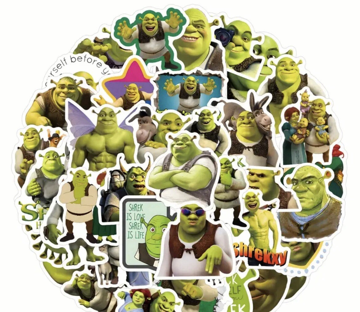 10 Random Shrek Themed Stickers