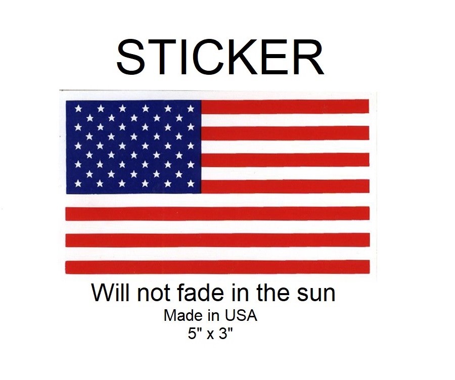 USA United States Flag Vinyl Sticker – Will not fade in the sun, 5″ x 3″