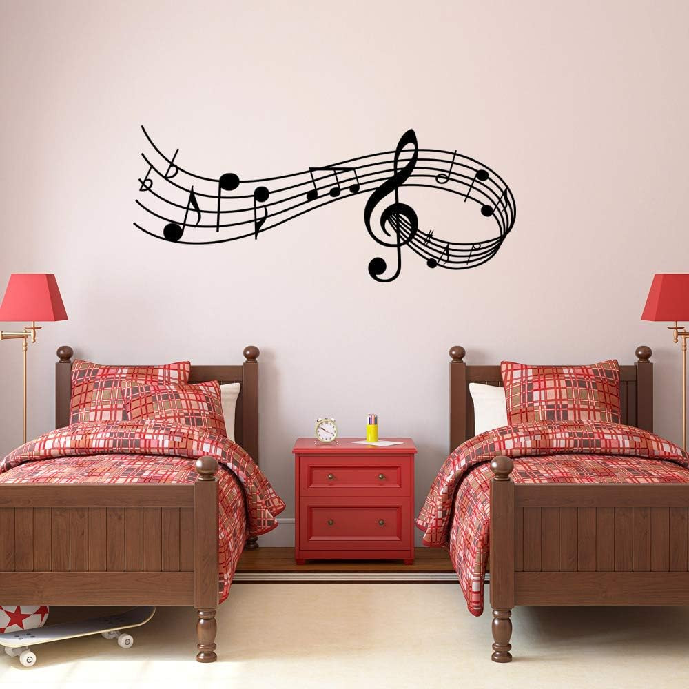 Music Notes Notation Band Wall Sticker Decal, Removable DIY Vinyl Art