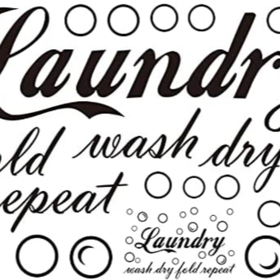 23 Pieces Characteristic Laundry Room Vinyl Wall Decal Saying Wash Dry Fold R