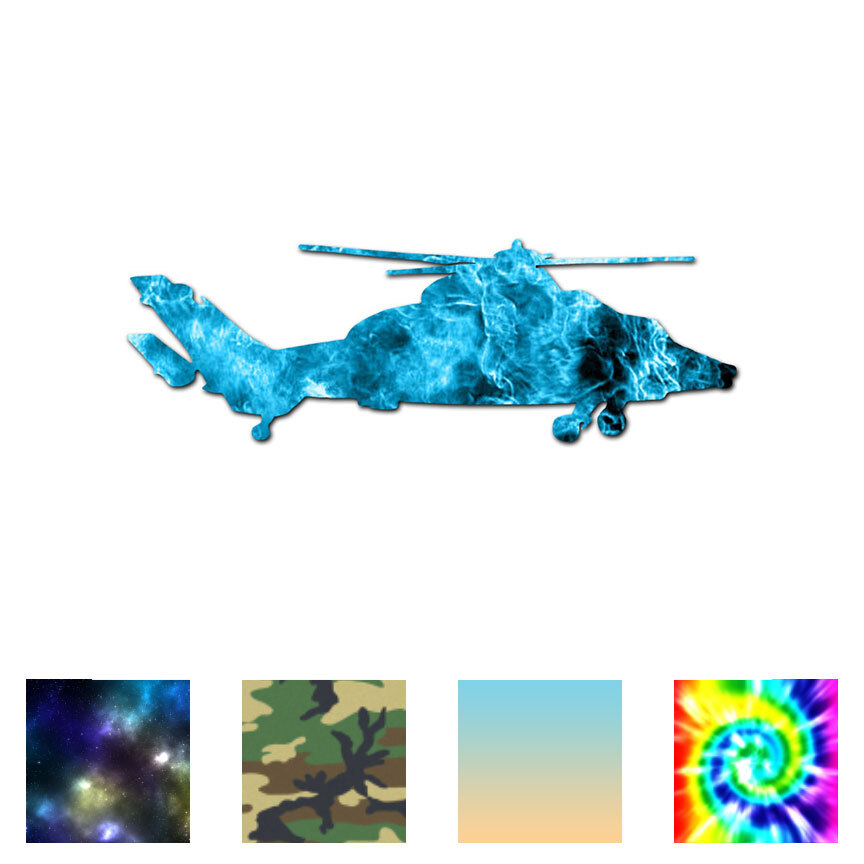 Black Hawk Attack Helicopter – Decal Sticker – Multiple Patterns & Sizes ebn3061