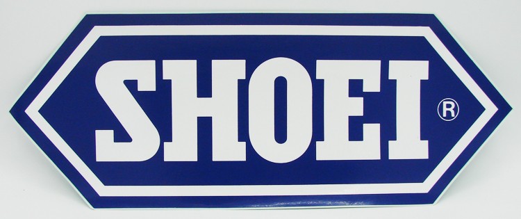 Large Vintage Shoei Helmets Vinyl Decal 12″ x 4.5″ Motorcycling Sticker Blue