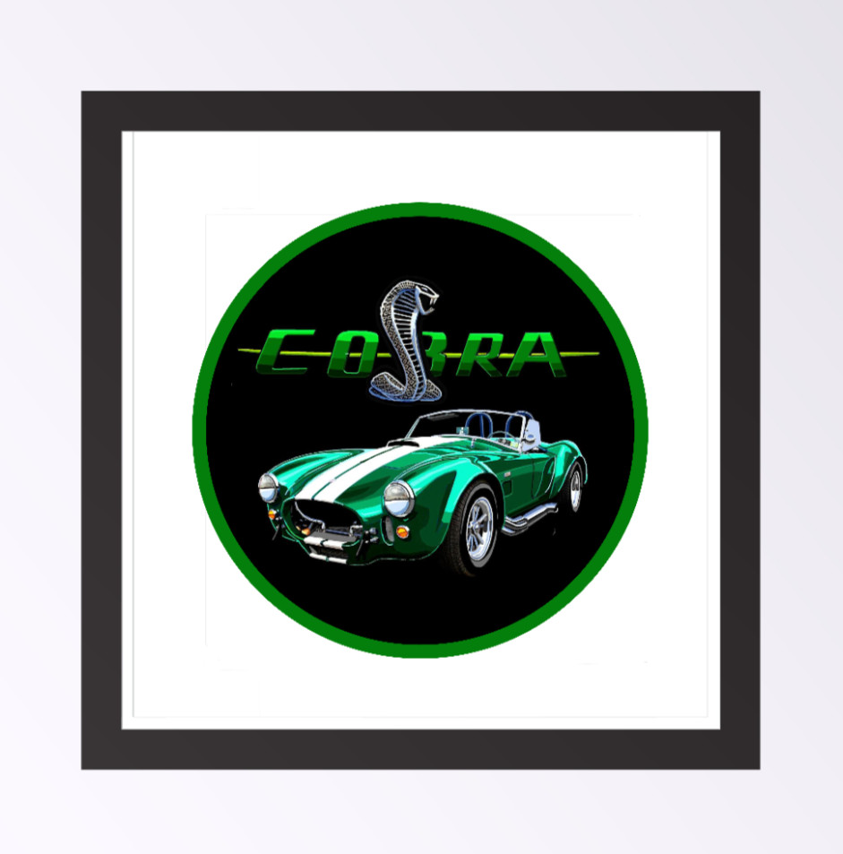 Car Classics “Cobra” – 4″ Handcrafted Vinyl Decal Cooler Vehicle Laptop Tumbler