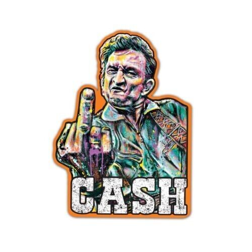 Johnny Cash Sticker middle finger retro