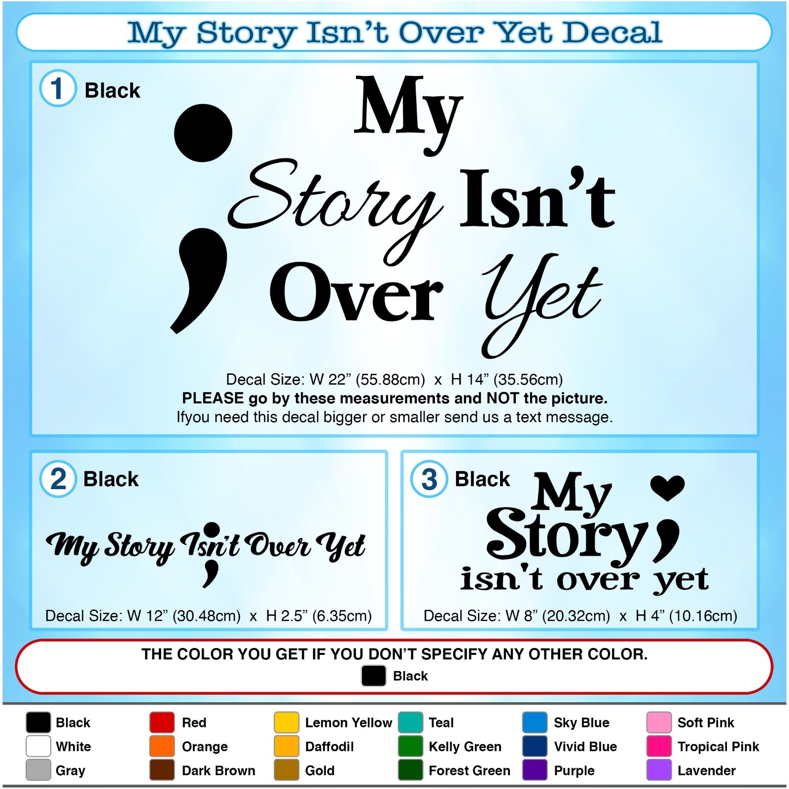 My Story Isn’t Over Yet Life Motivational Wall Art Vinyl Decor Sticker Decal 165
