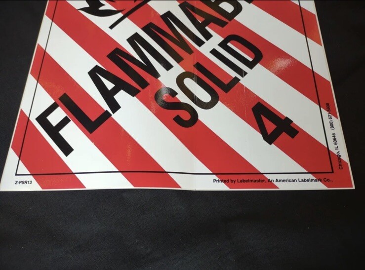 FLAMMABLE SOLID Sticker Sign Decal 10 3/4 X 10 3/4″ Red White Black – 24 PACK