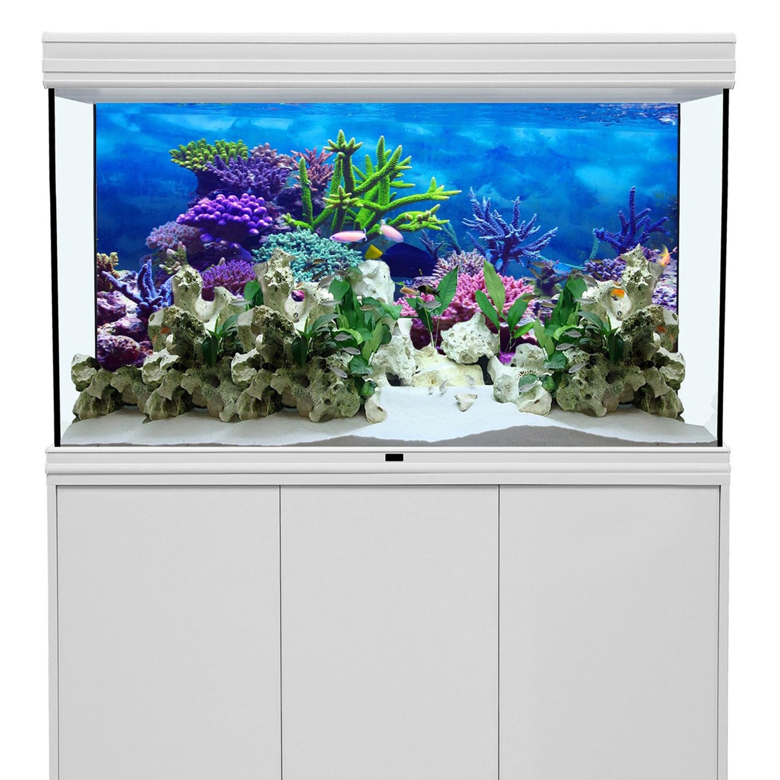 YongFoto Ocean Theme Fish Tank Background 48×18 inch Coral Seaweed Reef Rock …