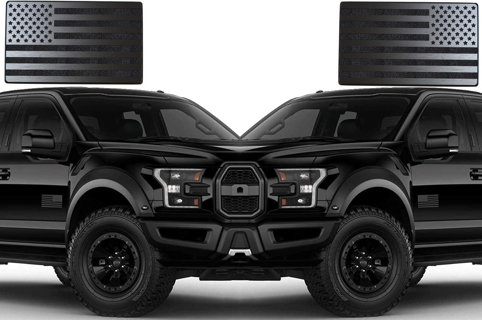 USA Flag Magnet Decals for Cars Trucks 2pcs Forward and Reverse Set 5″x3″, Black