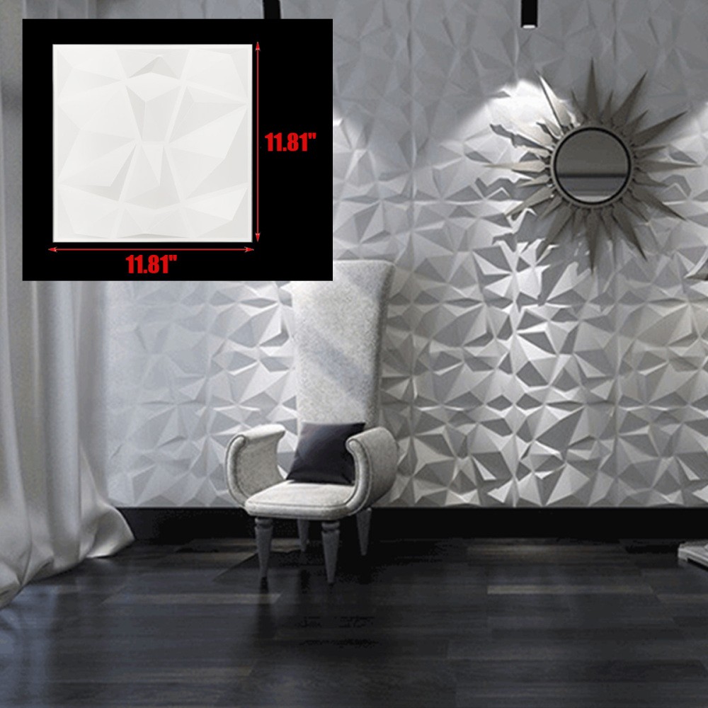 12pcs 3D Wall Panels PVC Design Brick Effect Wallpaper Decoration Home DIY 30cm