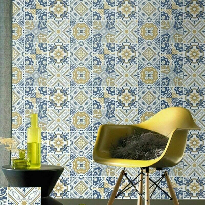 Waterproof Ceramic Tile Sticker Self Adhesive Kitchen 3D Floor Wall Stickers