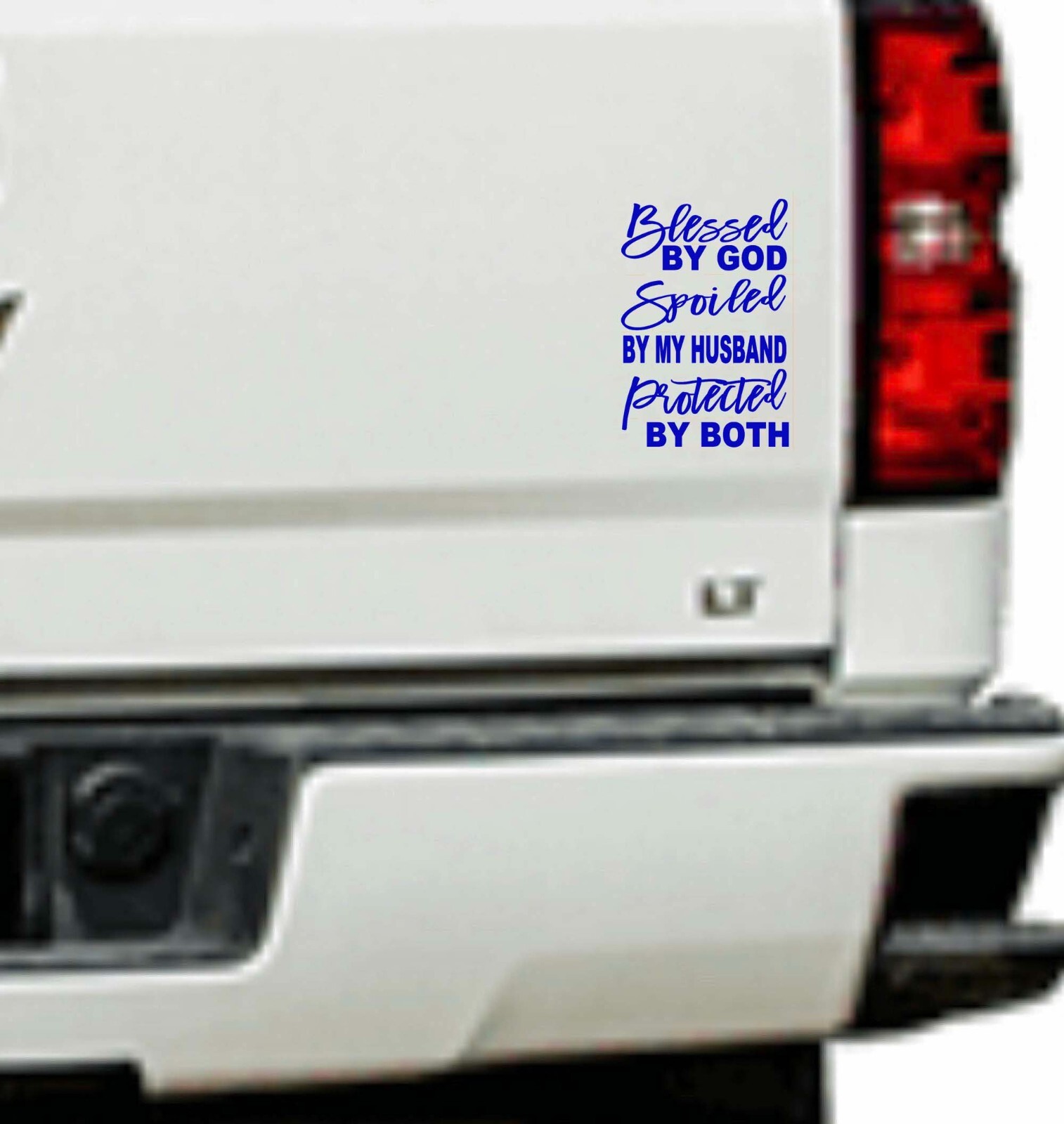 Blessed by God Spoiled by Husband decal Protected by Both vinyl sticker car truc