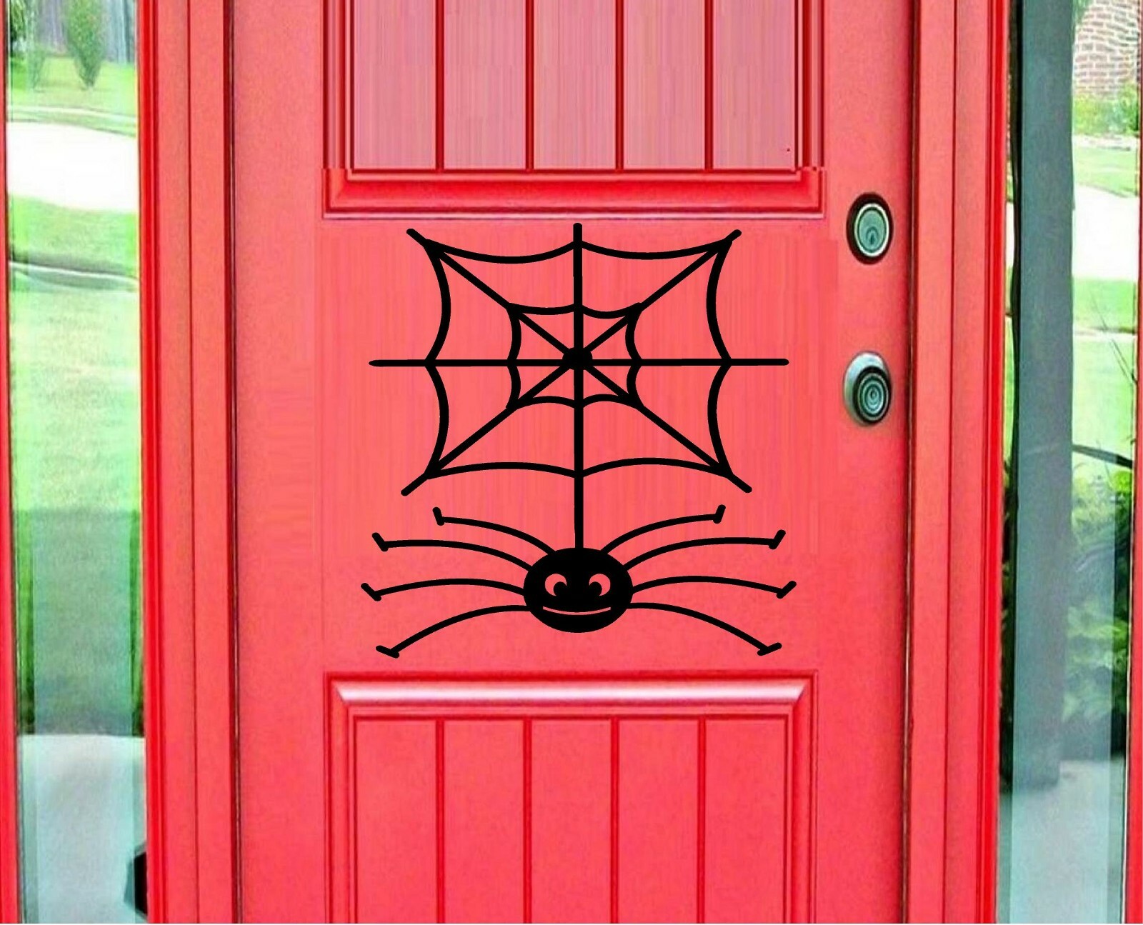 Spider Hanging From Web – Halloween Vinyl Decal Home Décor 12″ x 12″