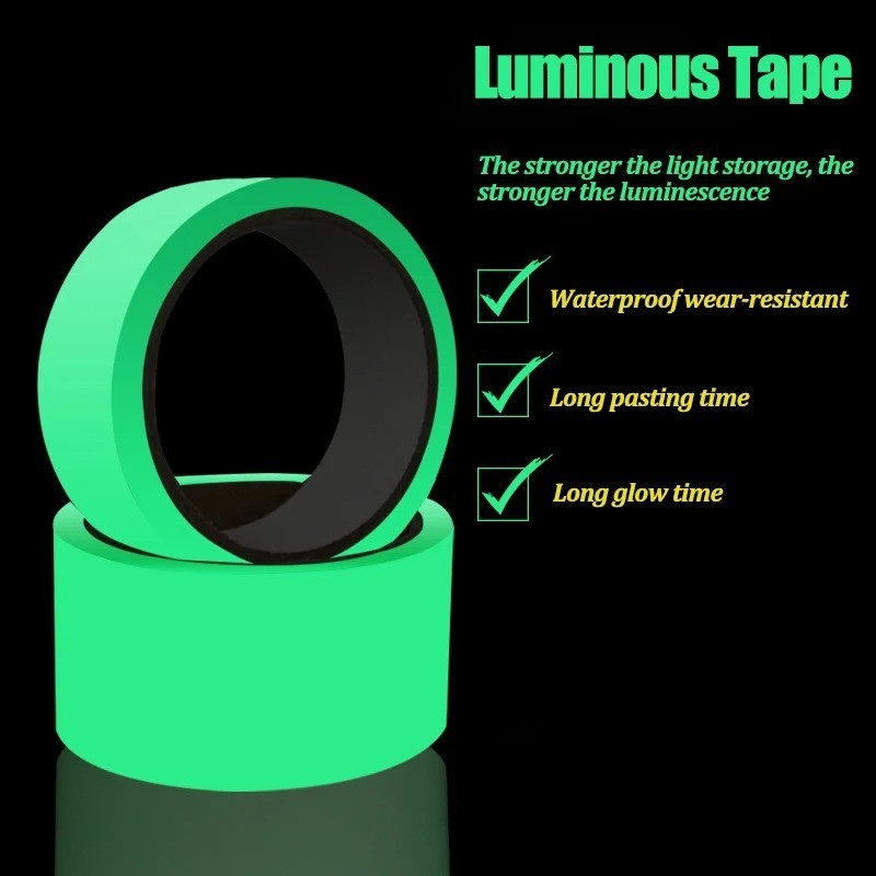 Self-Adhesive Luminous Safety Tape Fluorescent Glow in Dark Warning Tape 3M