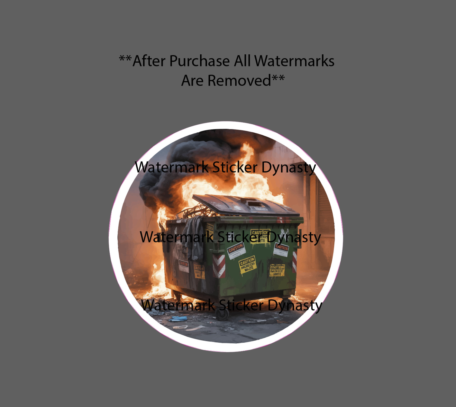 Dumpster Fire Sticker Waterproof Decal Flames Trash Disaster Funny Gift NEW