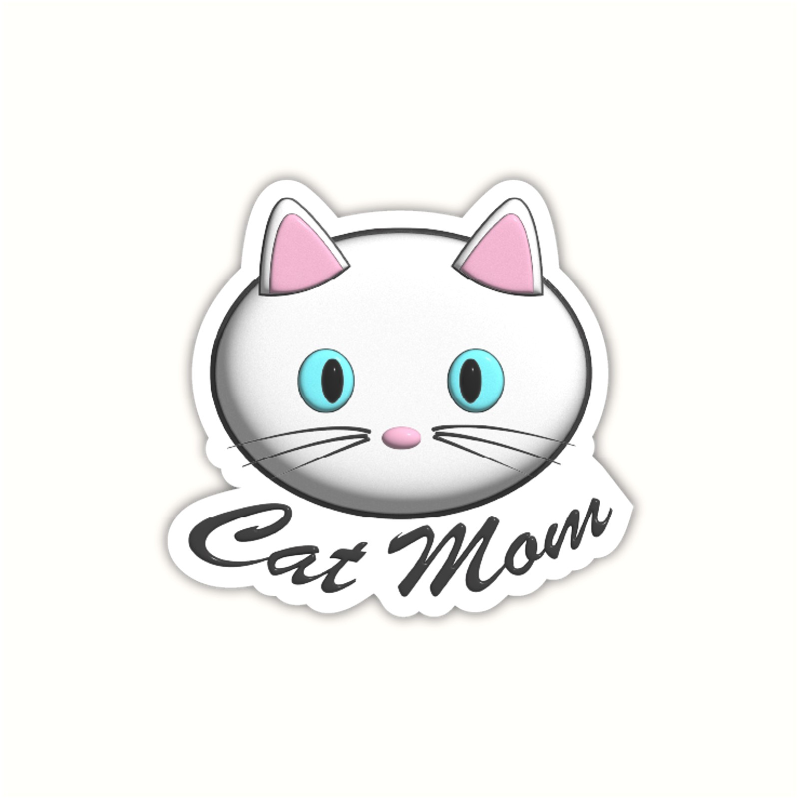Cat Mom Vinyl Sticker Waterproof Durable Decal for Water Bottles Laptops Cars