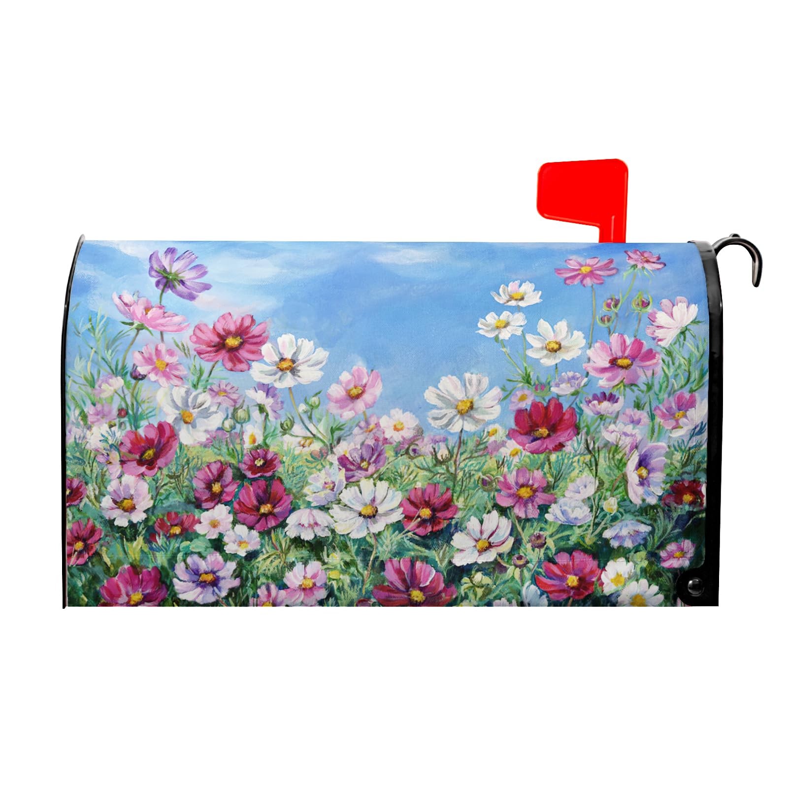 Spring Summer Flowers Mailboxs Cover Magnetic 21×18 Inch, Truck