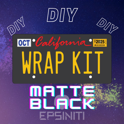 Cherry Red and Daffodil Yellow Gloss California Plate Wrap DIY Kit Matte Black