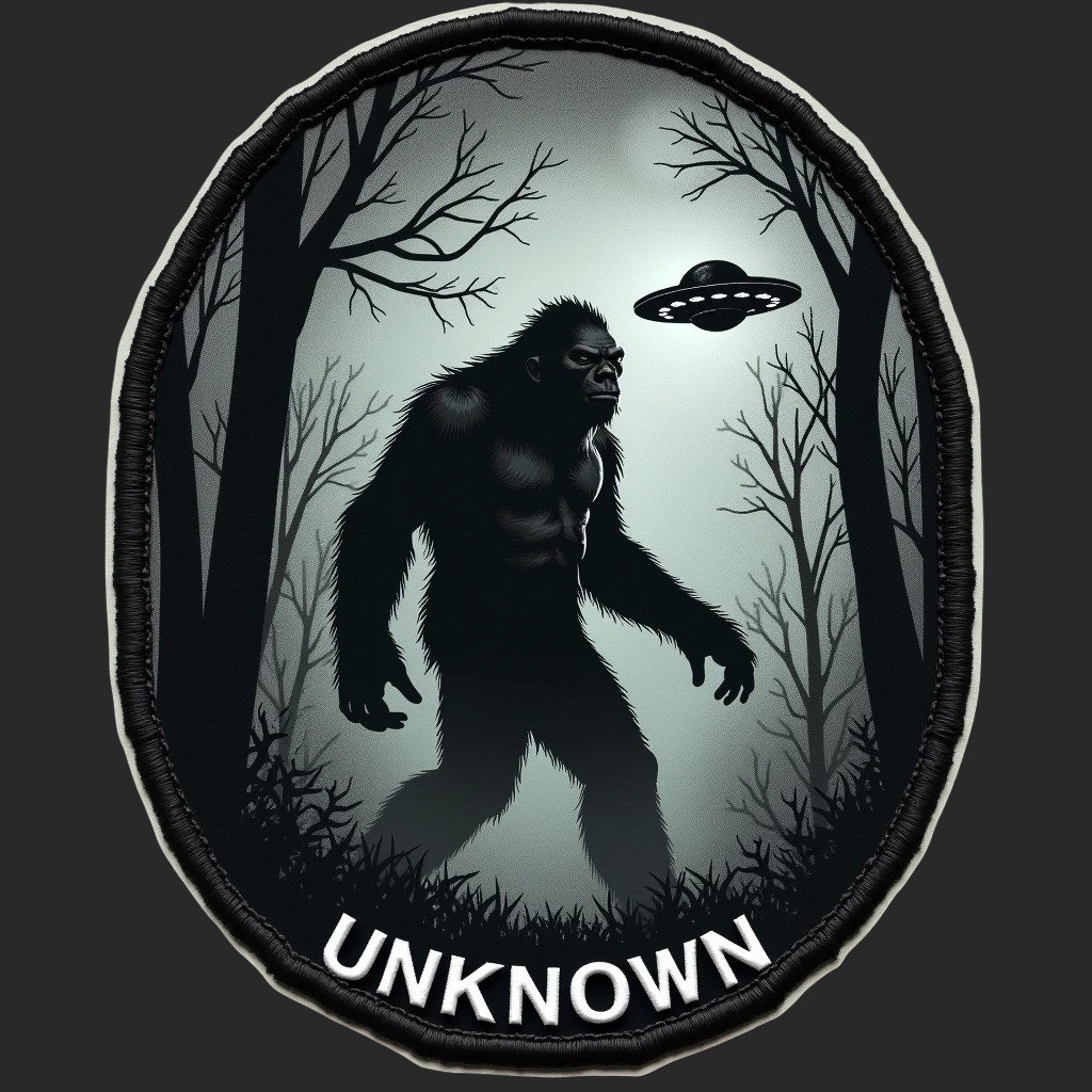 Bigfoot sticker vinyl decal unknown alien ufo cryptid forest mystery night