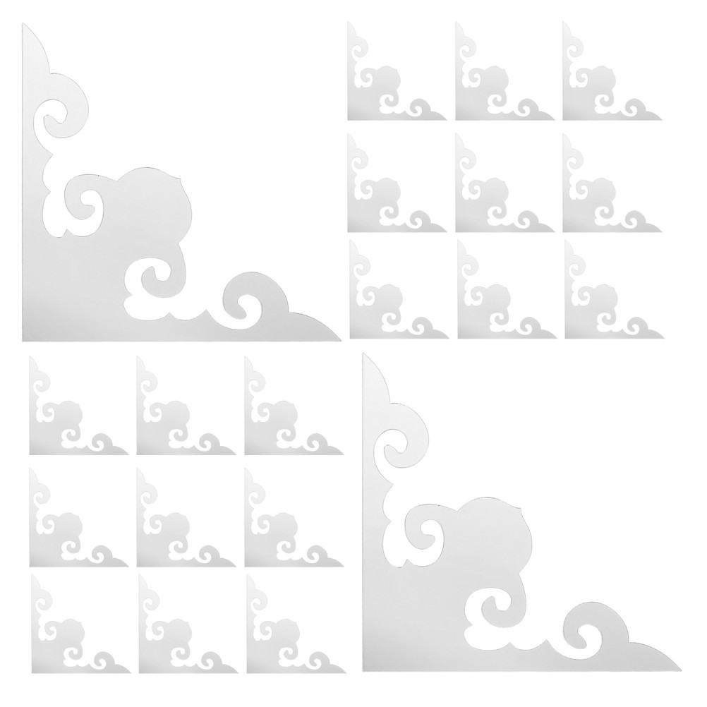 20 Pcs Mirror Frame Sticker Decorative Stickers Corner Home Wall