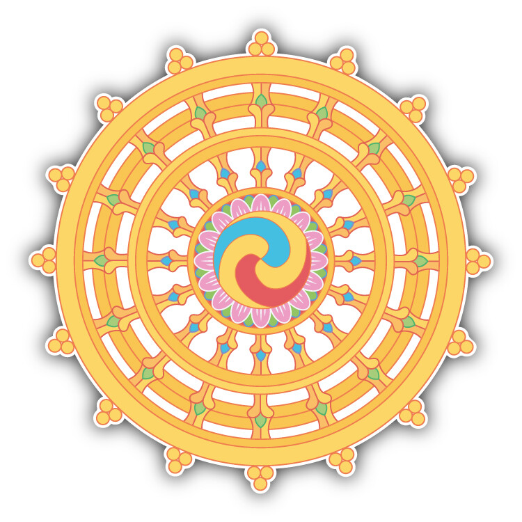 Wheel Of Dharma Buddhism Symbol Car Bumper Sticker Decal