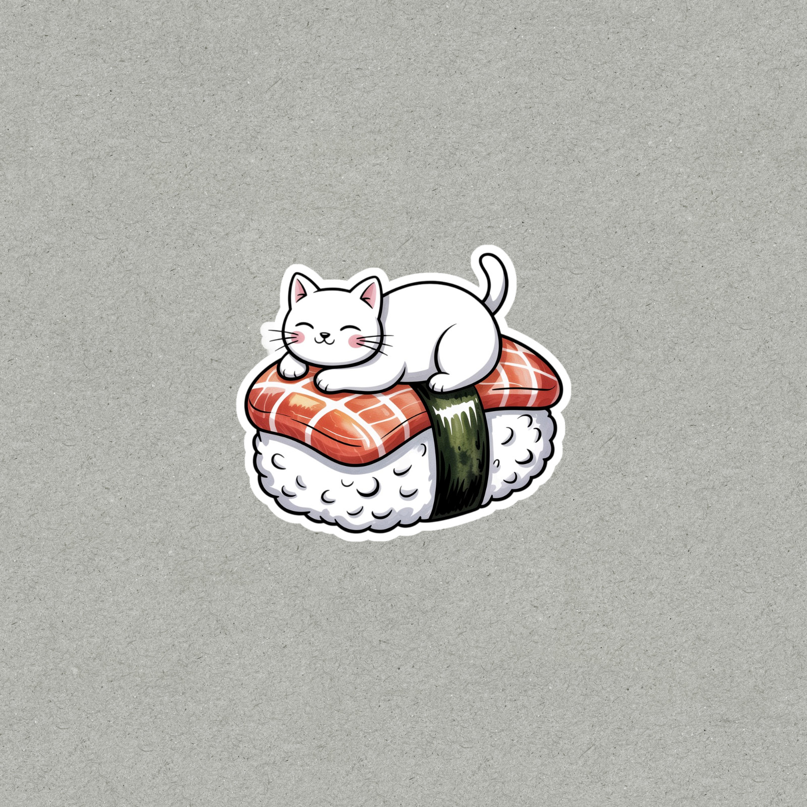Cute Sushi Cat Kawaii Vinyl Sticker Laptop Decal Waterproof #6869