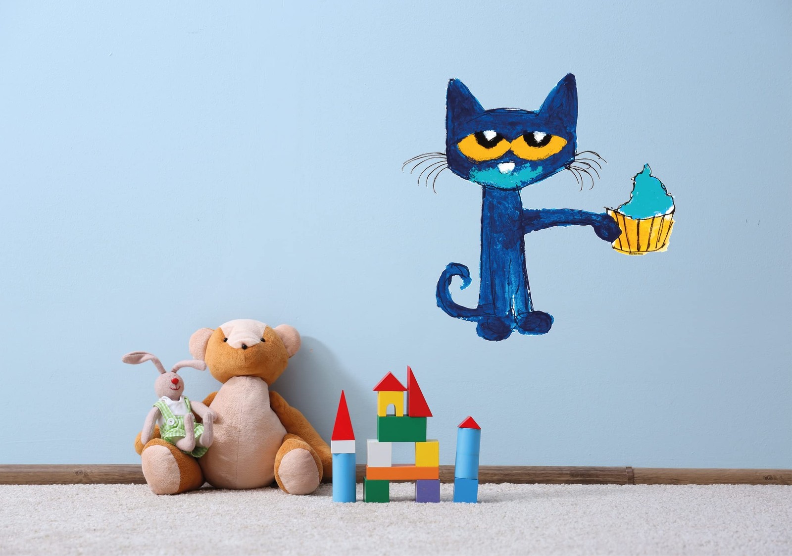 Pete The Cat Messy Cupcake Decal – Groovy Vinyl Wall Sticker for Nursery o