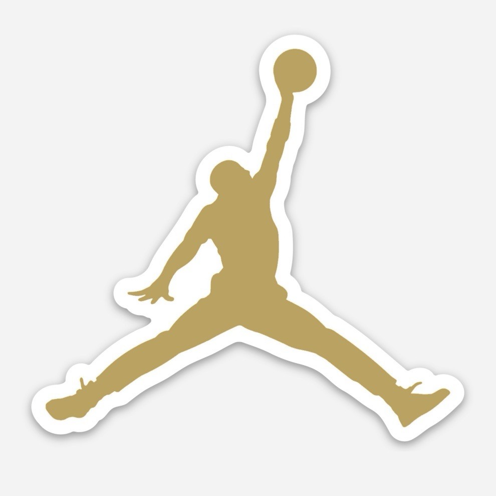 3” NIKE AIR JORDAN JUMPMAN LOGO STICKER GOLD FLIGHT DECAL BASKETBALL DIE CUT