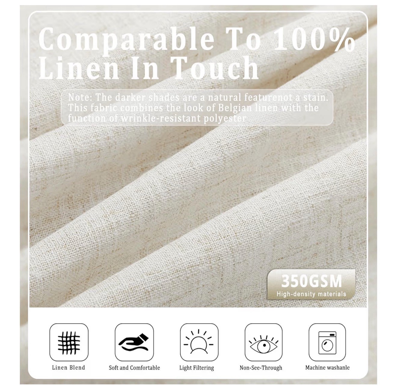 Linen Curtains 108 inch Length Custom Trained Pinch Pleat with Hooks