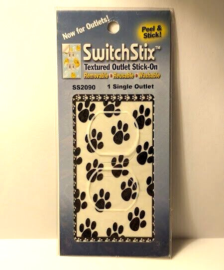 SwitchStix Textured Outlet Cover Sticker Paw Print Single Outlet SS2090 NEW