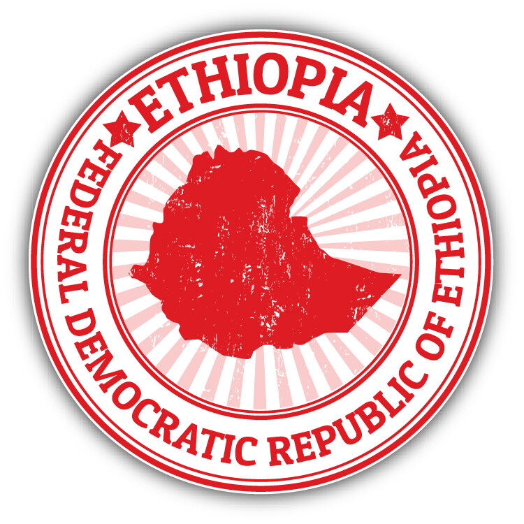 Ethiopia Grunge Map Stamp Car Bumper Sticker Decal – “SIZES”