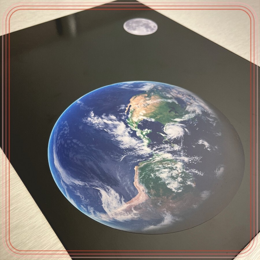 Earth Moon Scale High Quality Laminated Decals 6″ Earth 1.636″ Moon
