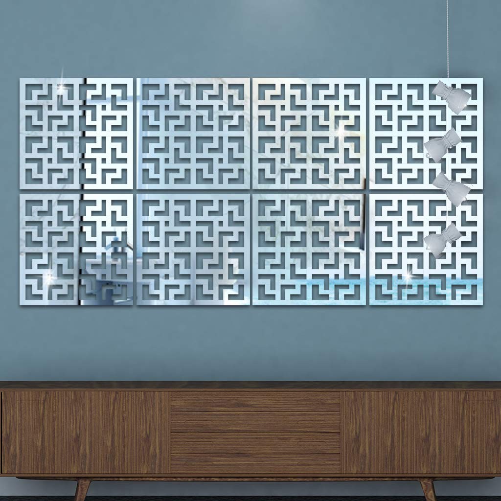 Chinese Style Hollow-out Window Pattern -adhesive Acrylic Mirror Wall Sticker…