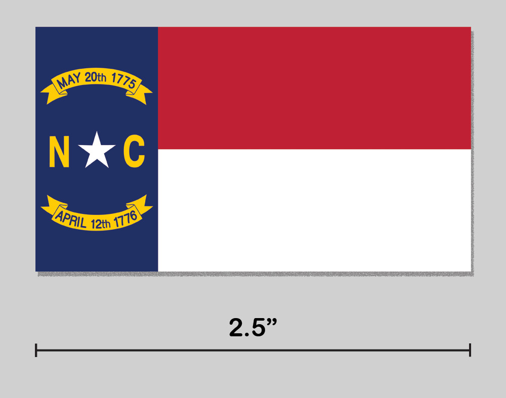 North Carolina Sticker NC State Flag 2.5″ Vinyl Decal