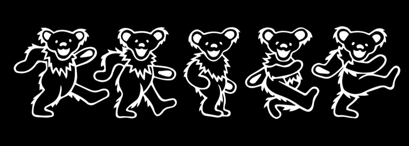 Grateful Dead Dancing Bears 11″ Vinyl Decal Vehicles Windows Door Bumper Laptop