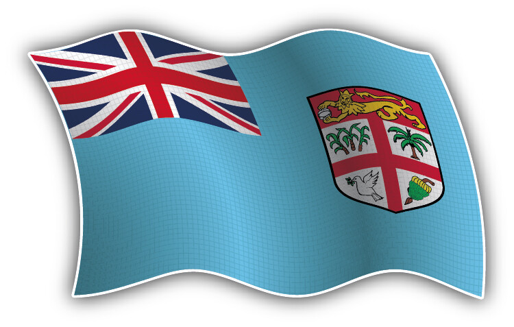 Fiji Wavy Flag Car Bumper Sticker Decal