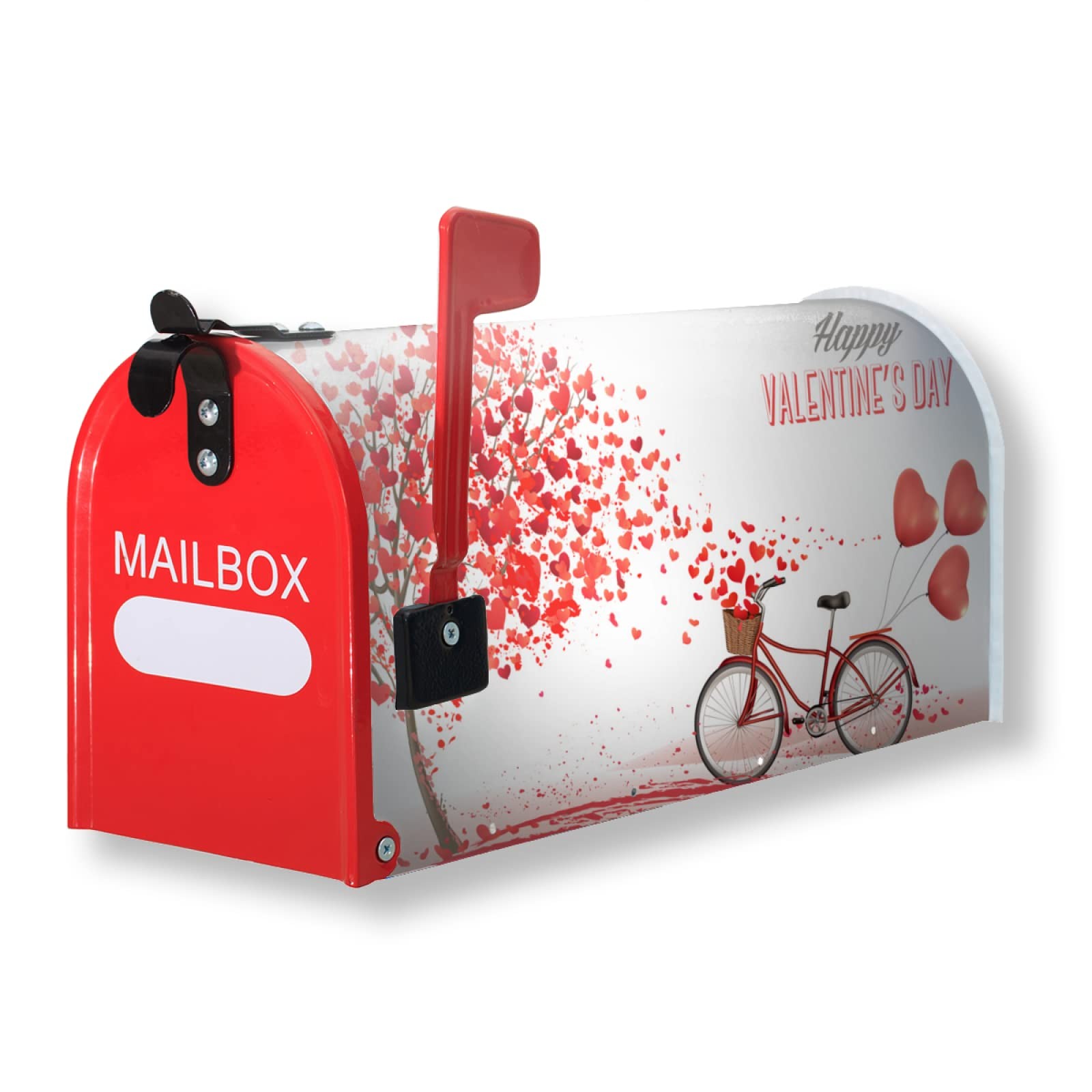 Harooni Romantic Valentine’s Mailbox Cover 21×18 inch, A Bike and a Tree