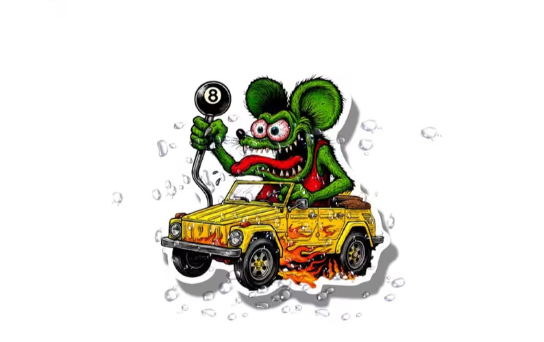 Ratfink Driver Sticker Vinyl Car Decals 3 pack or 4 pack of stickers