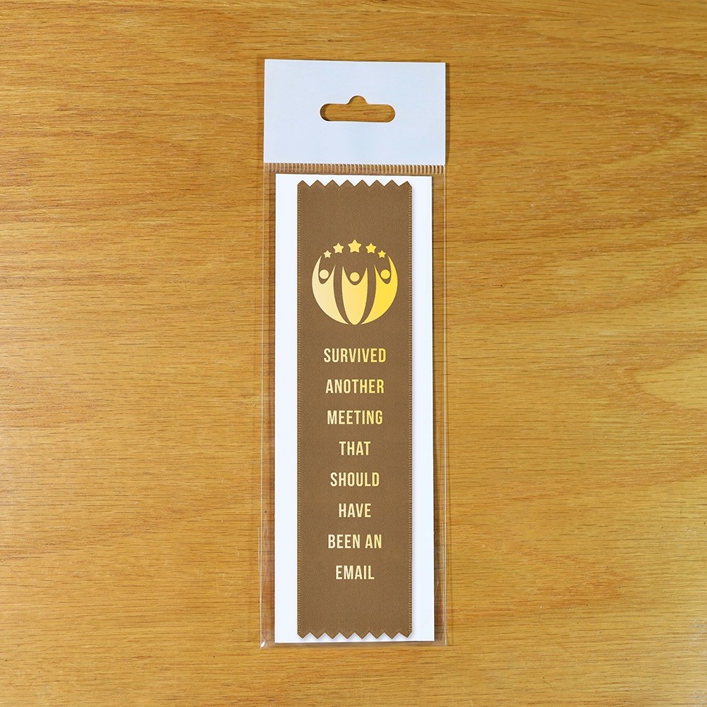 🏆 “Survived Another Meeting” 🥇 Funny Employee Award Ribbon 😂 Office Gag Gift