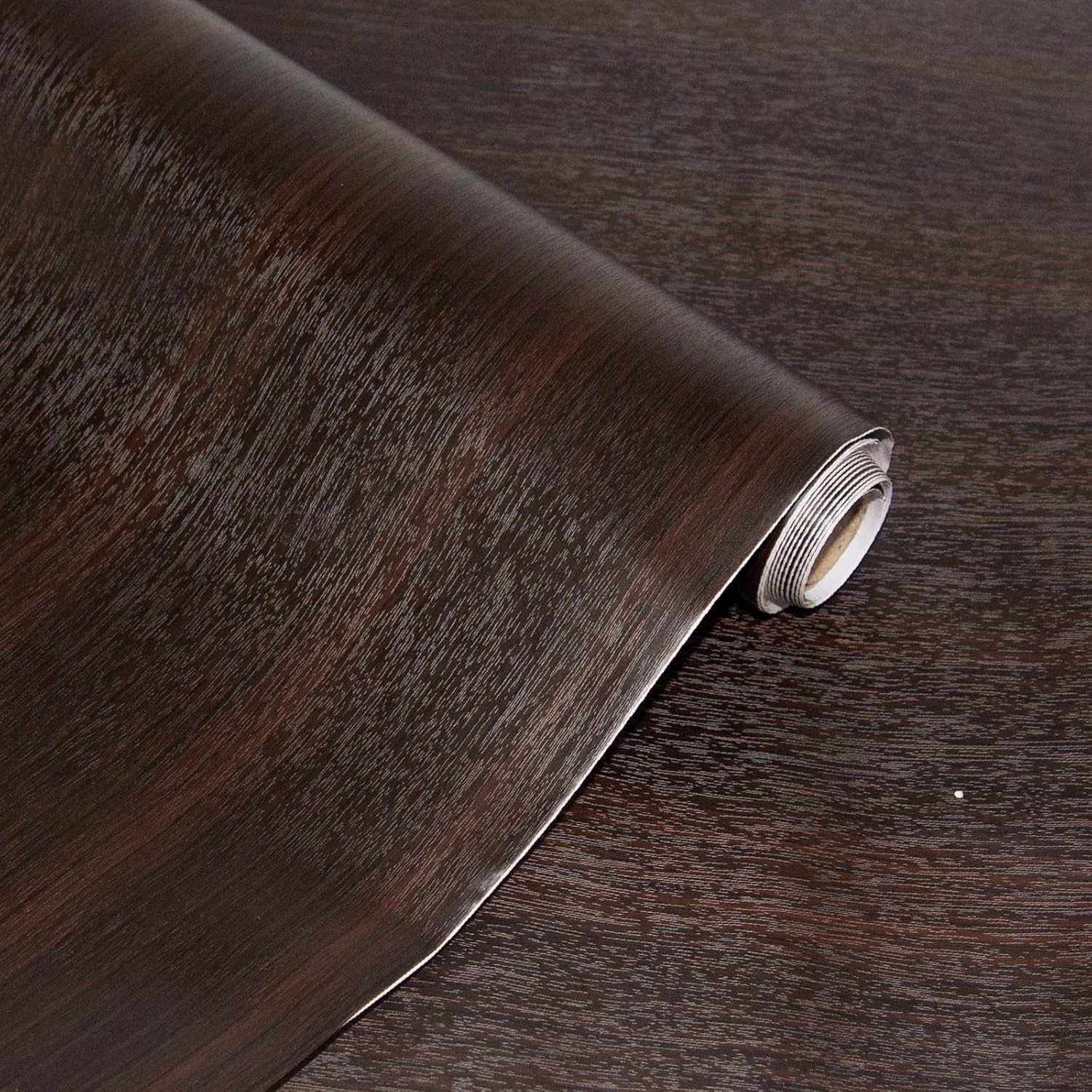 Thick Dark Walnut Contact Paper Wood Peel and Stick Wallpaper 16″x198″ Waterp…