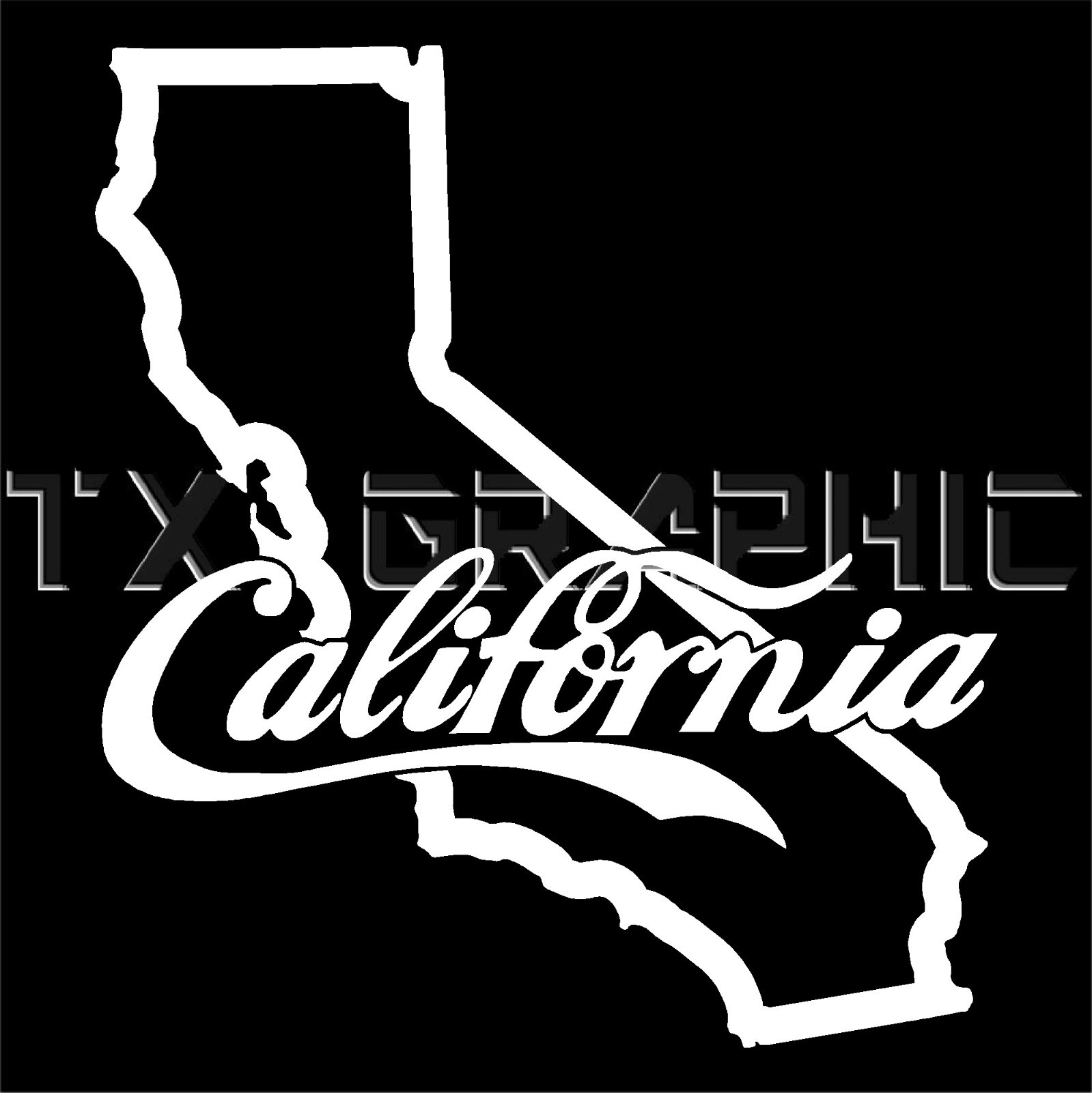 CALIFORNIA DECAL STICKER STATE MAP LOS ANGELES LA SAN DIEGO SAN FRANCISCO