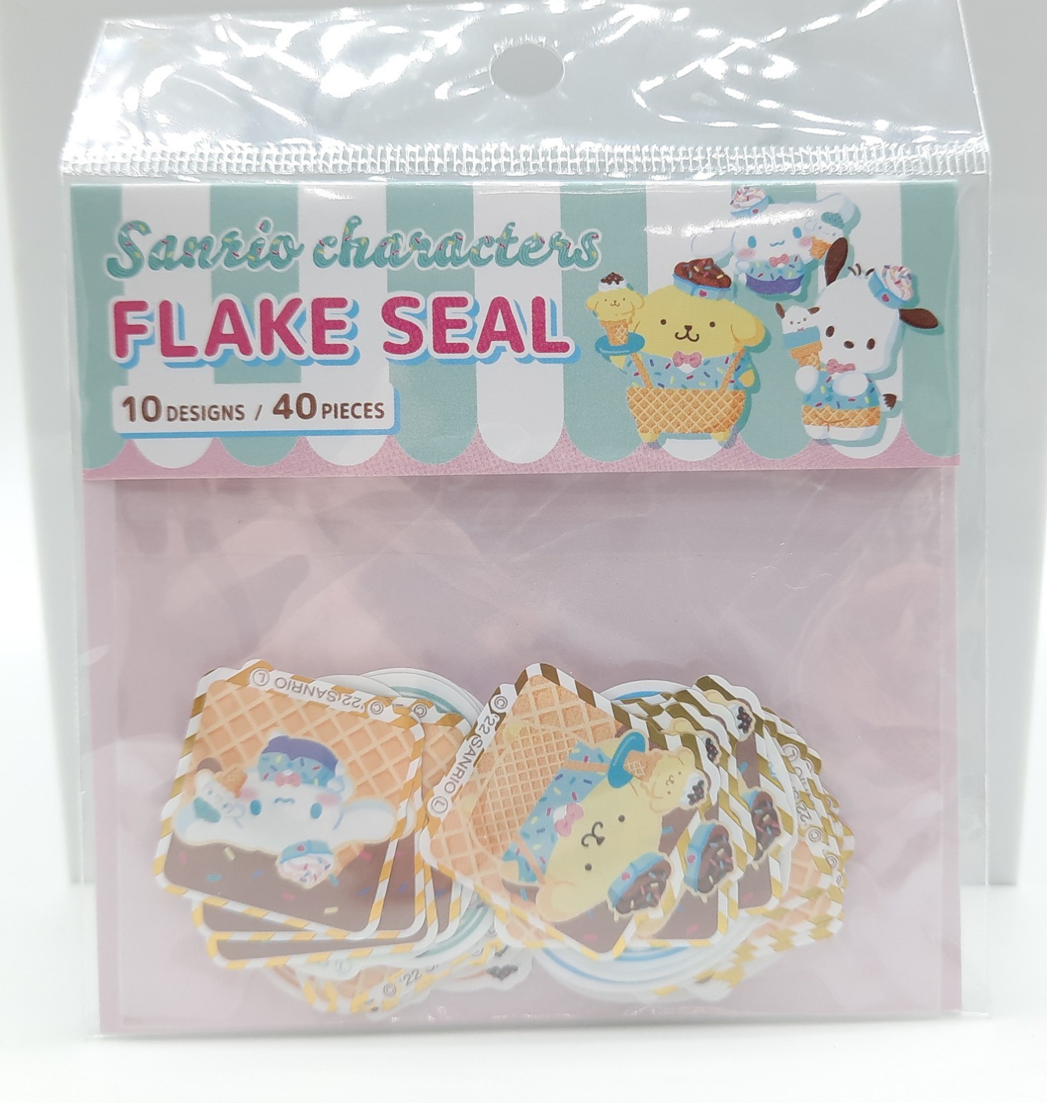 Sanrio Pochacco Cinnamoroll Pompompurin flake sticker set 40 pieces 1″ mini