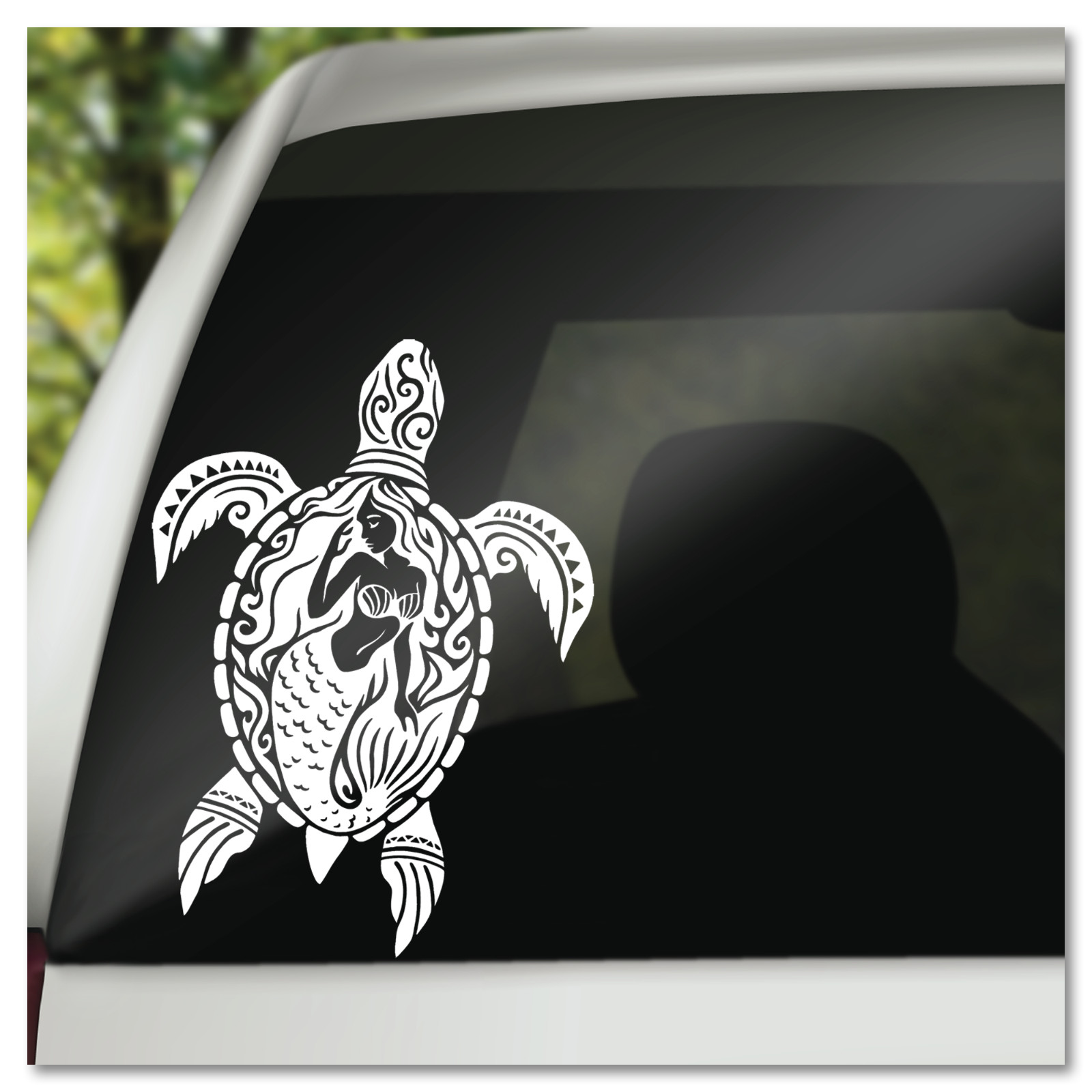 6″ Mermaid Sea Turtle Vinyl Decal Sticker